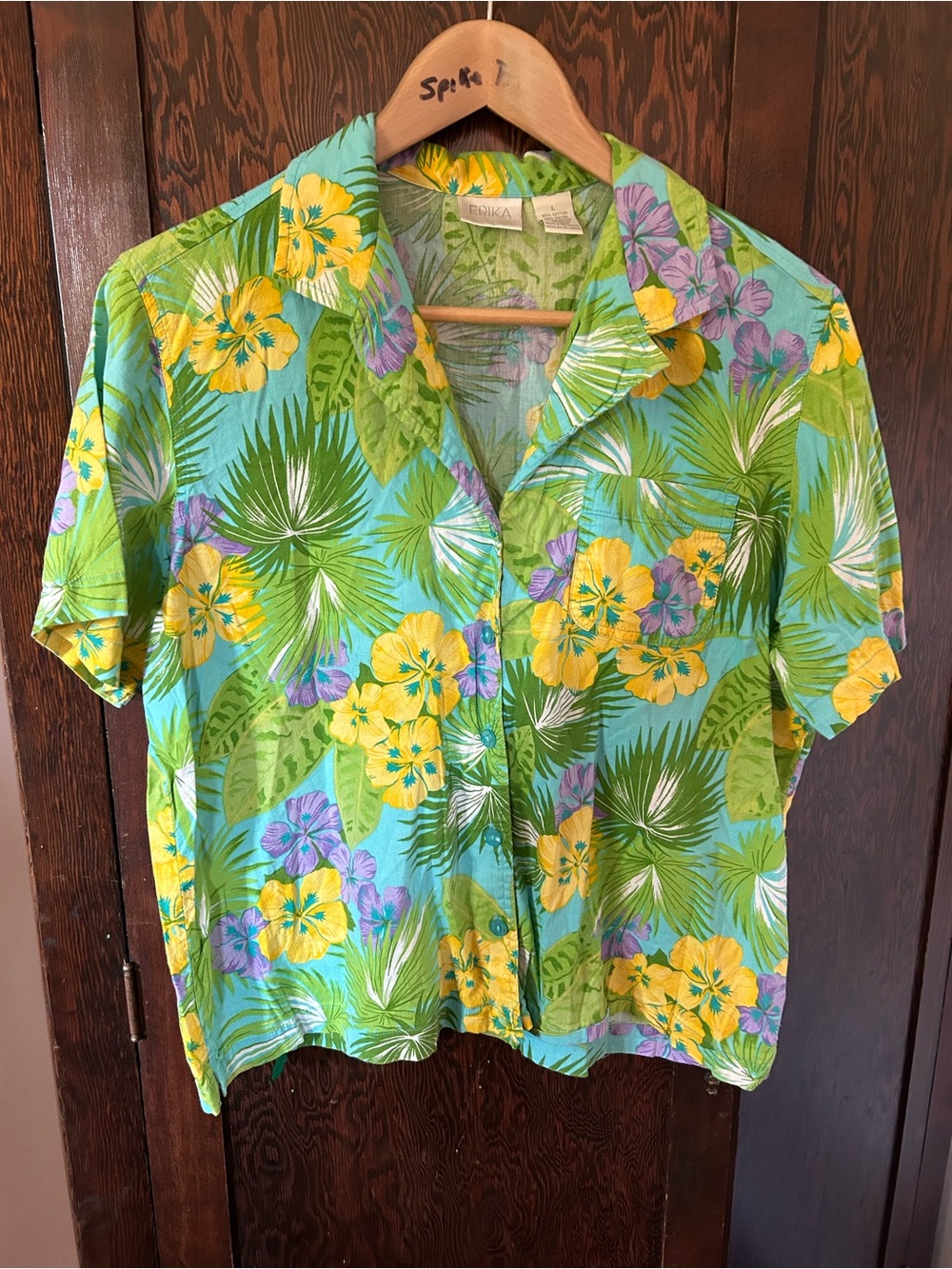 Vintage Erika Tropical Button Front Shirt